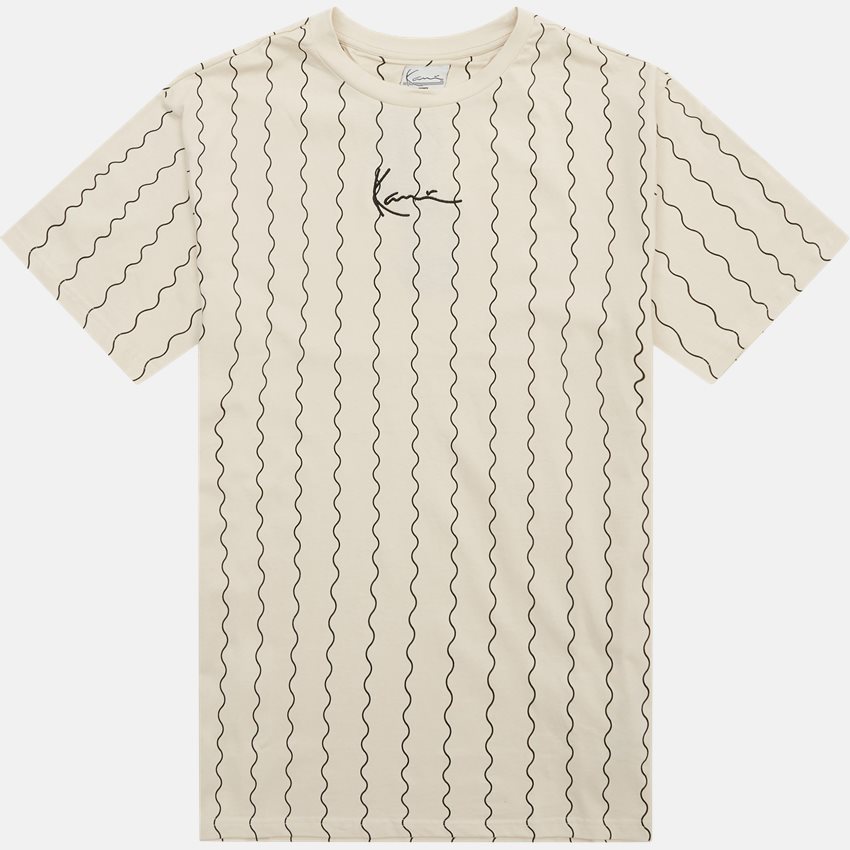 Karl Kani T-shirts SMALL SIGNATURE ZICZAC PINSTRIPE TEE KM233 OFF WHITE